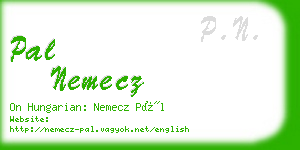 pal nemecz business card